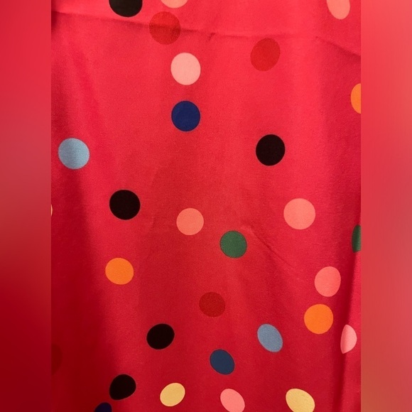 SHEIN Pink with Rainbow Polka Dots Ruffle Sleeve Dress Teacher Bright Colorful - Picture 4 of 11